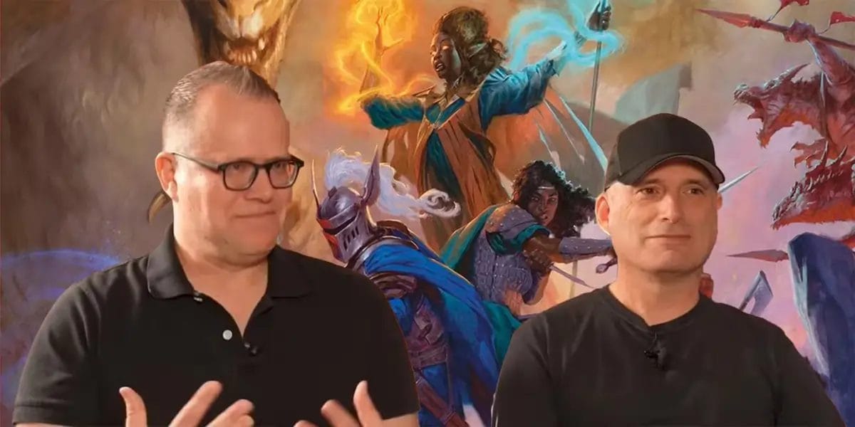 Jeremy Crawford e Chris Perkins em entrevista oficial da Wizards of the Coast sobre Dungeons & Dragons.